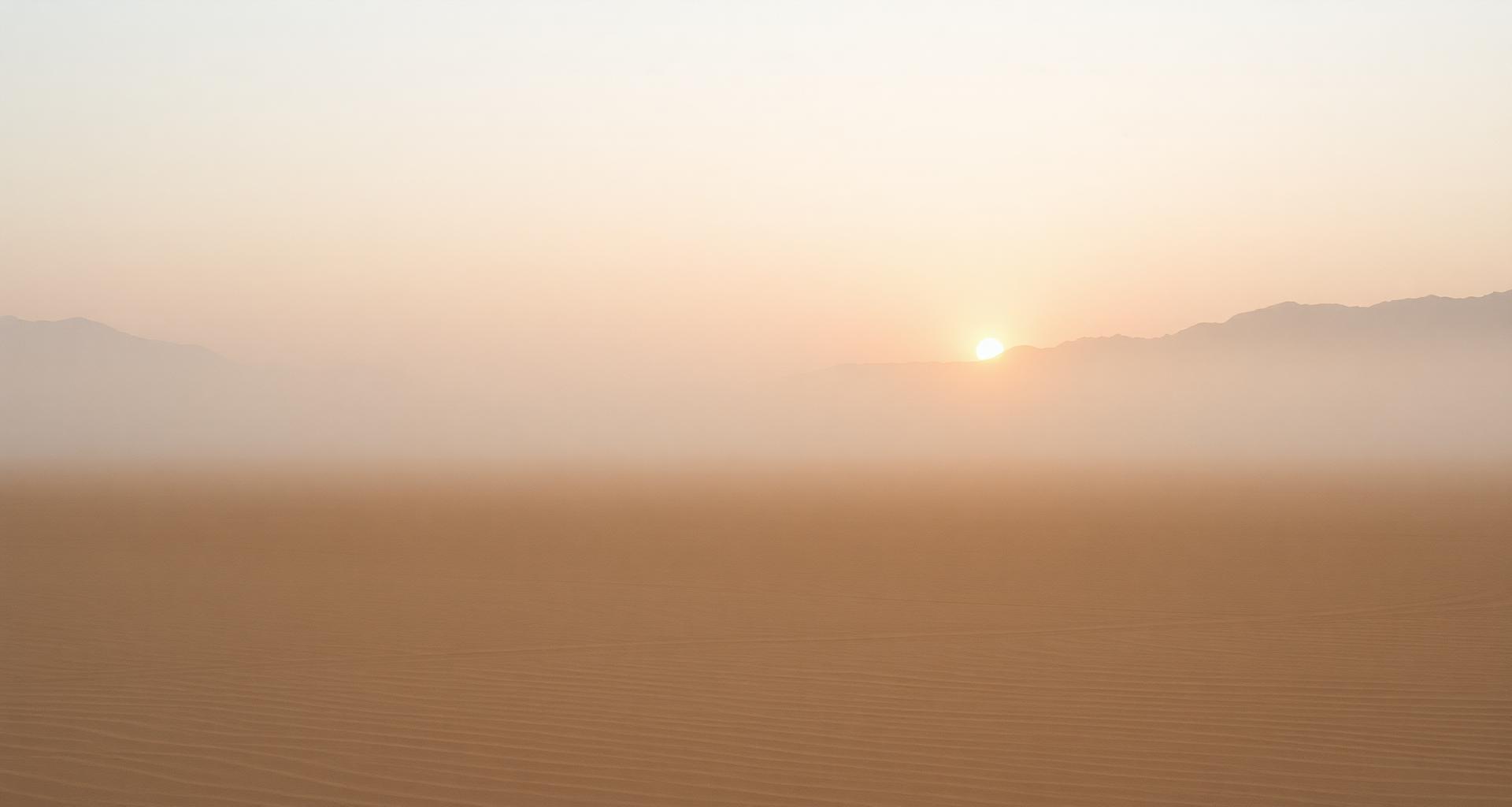 Empty desert at sunrise